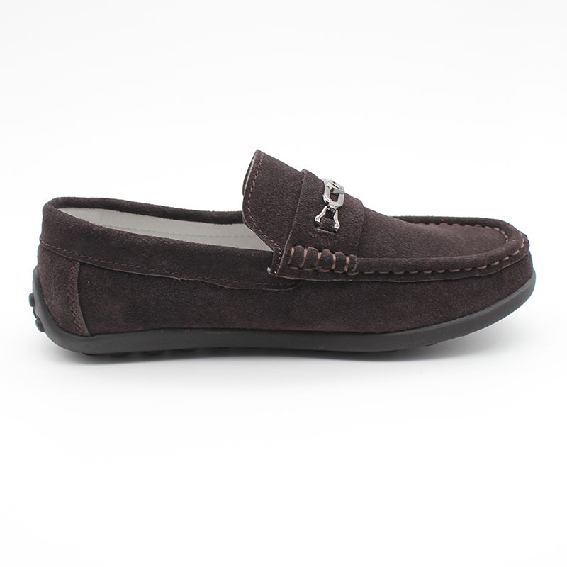 Children Boys Shoes Kids Loafers Suede Leather-Brown