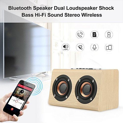 Bluetooth Speaker Dual Loudspeaker Shock Bass Hi-Fi Sound Stereo Wireless HT-S
