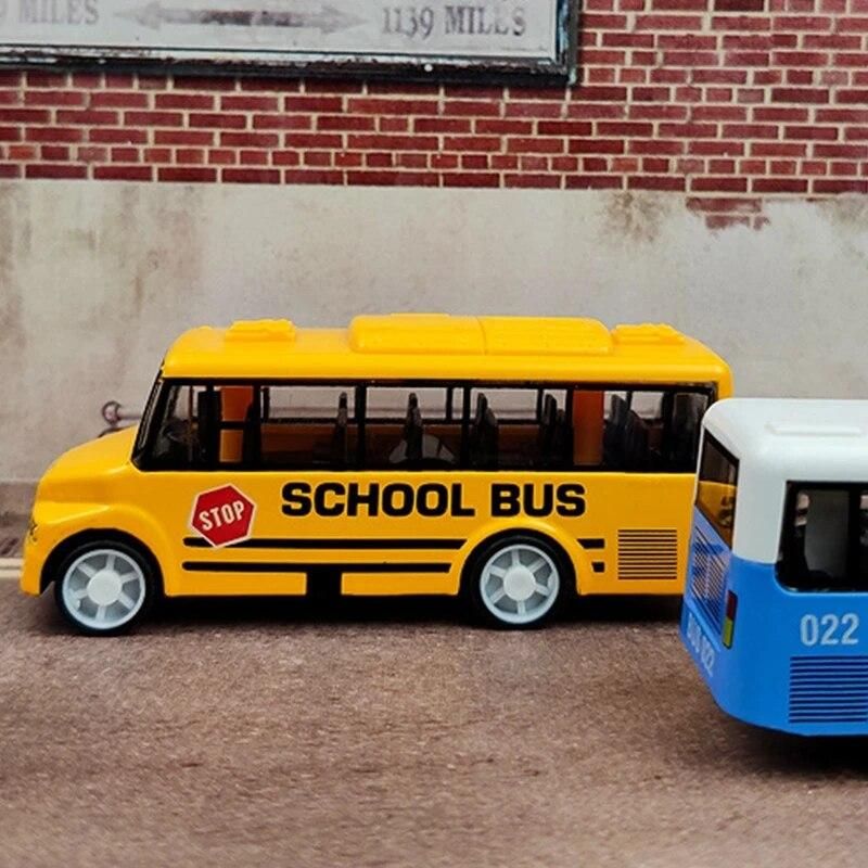 High Quality Cool School Bus Toy Simulate Exquisite Interesting Body for Toddlers Yellow Bus with Pull Back Mechanism X90C
