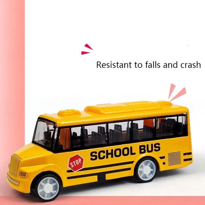 High Quality Cool School Bus Toy Simulate Exquisite Interesting Body for Toddlers Yellow Bus with Pull Back Mechanism X90C