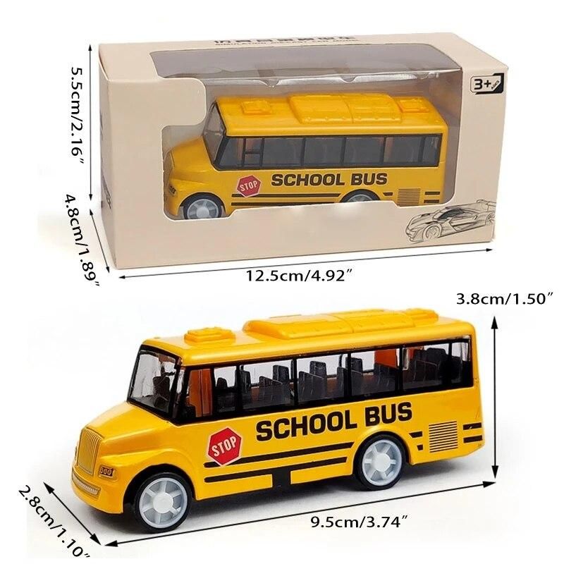 High Quality Cool School Bus Toy Simulate Exquisite Interesting Body for Toddlers Yellow Bus with Pull Back Mechanism X90C