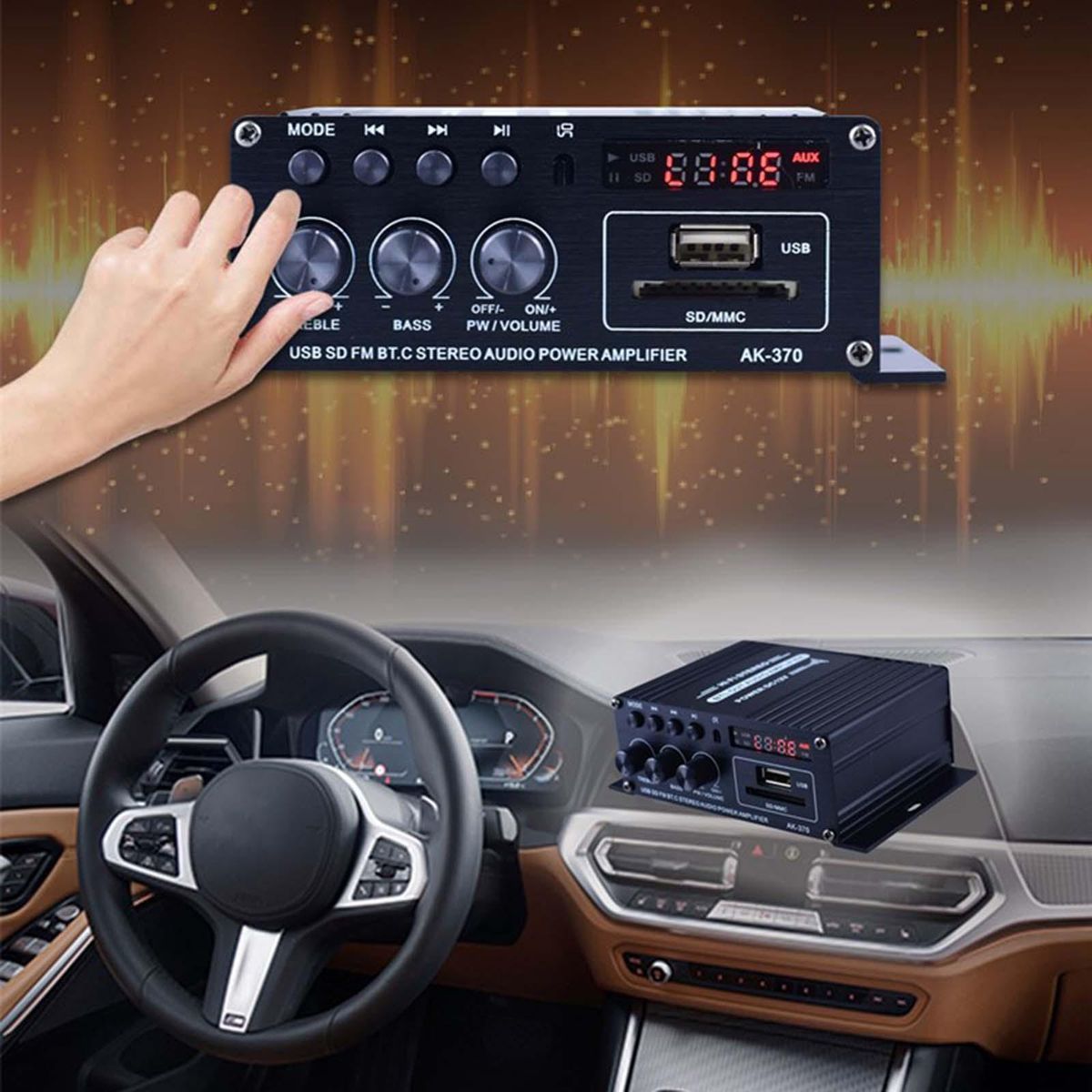 Power Amplifier With Remote Control Bluetooth Power