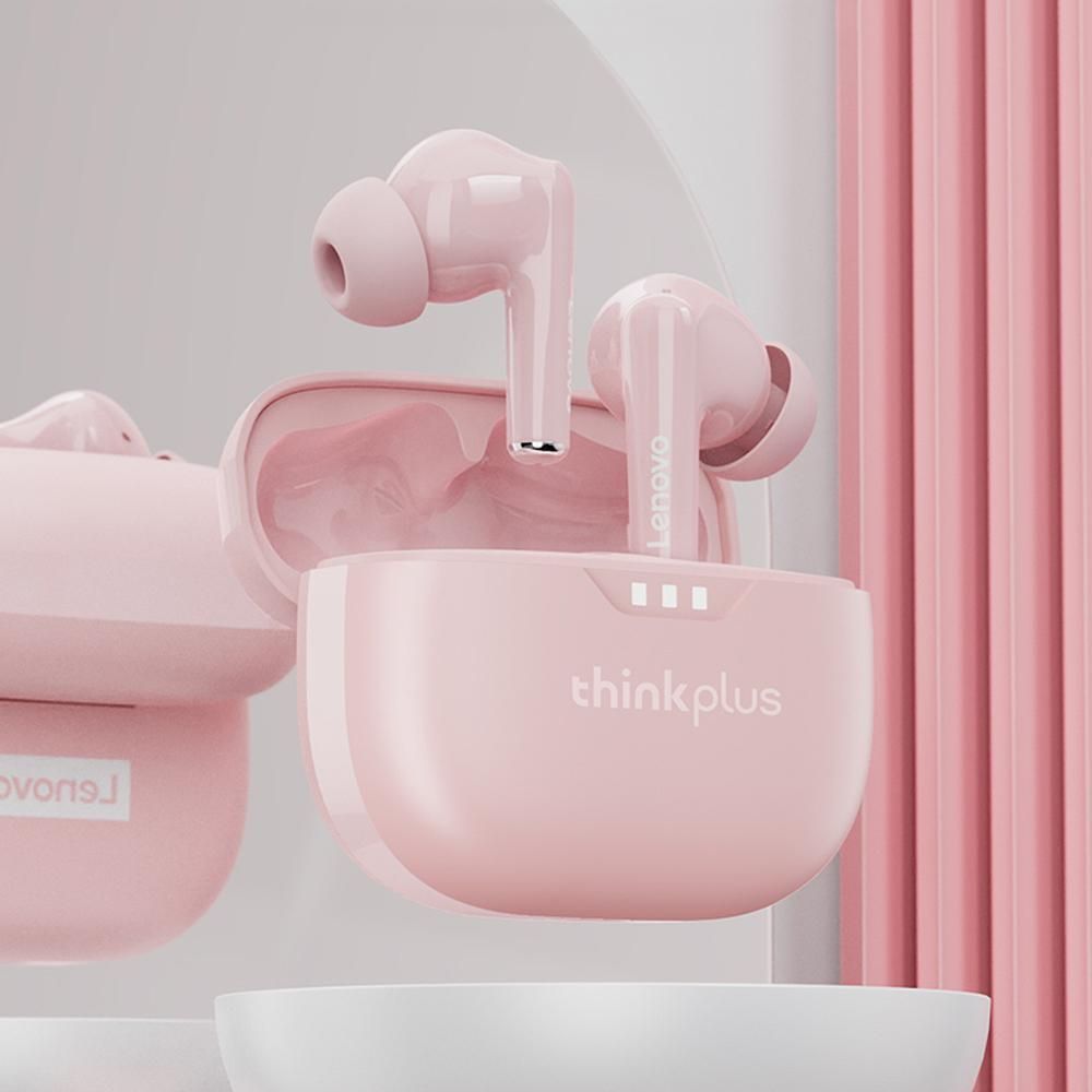 Lenovo thinkplus LP3 PRO Wireless BT Headphones with Hi-Fi Stereo Sound Noise Reduction HD Call Smart Fast Pair Compatible with iOS Android System Pink