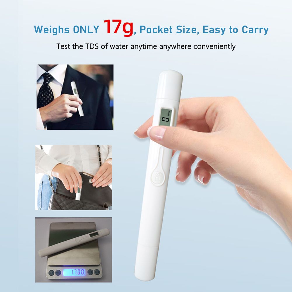 Digital TDS Meter Water Quality Tester Pen 0-9990PPM Mini