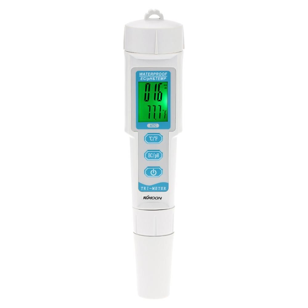 KKmoon New Professional 3 in 1 Multi-parameter Water Quality Tester Monitor Portable Pen Type pH & EC & TEMP Meter Acidometer Water Quality Analysis Device