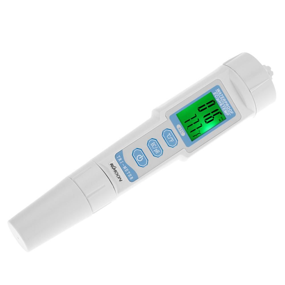KKmoon New Professional 3 in 1 Multi-parameter Water Quality Tester Monitor Portable Pen Type pH & EC & TEMP Meter Acidometer Water Quality Analysis Device