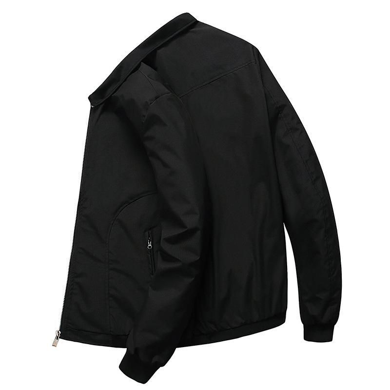Men's Jackets Stand Collar Baseball Jackets Black