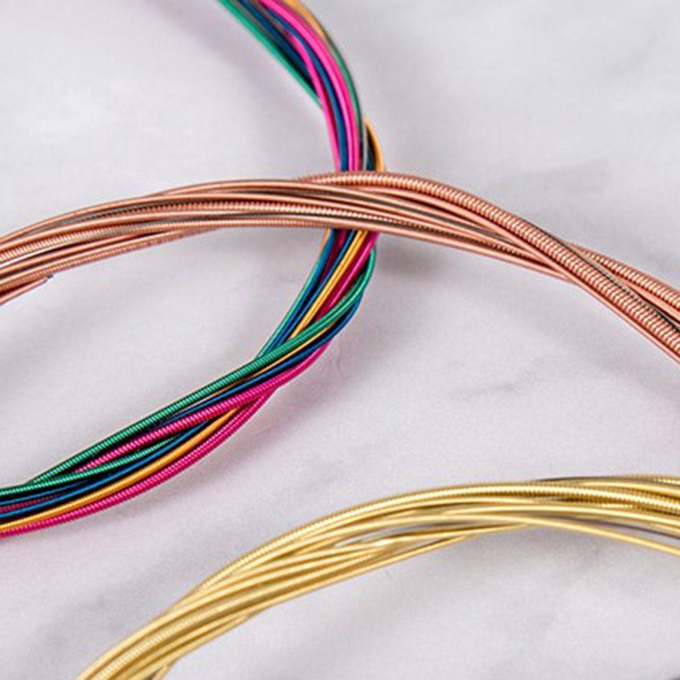 6 Pie Es Guitar Strings For Folk A Ousti  Guitar Sturdy Guitar Strings-colorful-7cm