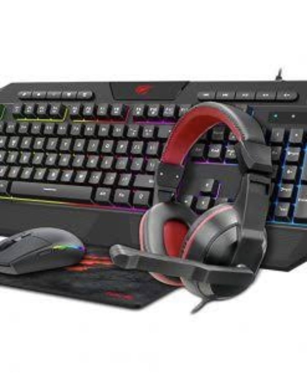Gaming Keyboard Mouse Headset Mouse Pad Combo Set - 4-in-1