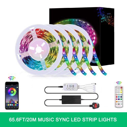 LED Strip Lights, 65.6FT/20M LED RGB Light Strip Music Sync