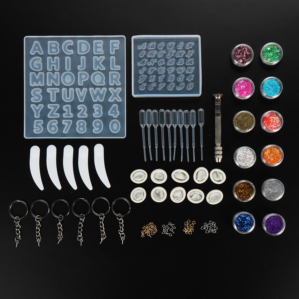 87Pcs/Set DIY 3D Silicone Alloy DIY Jewelry Mold Pendant Mould Making Craft Kit Pendant Necklace Earring Resin DIY Mould