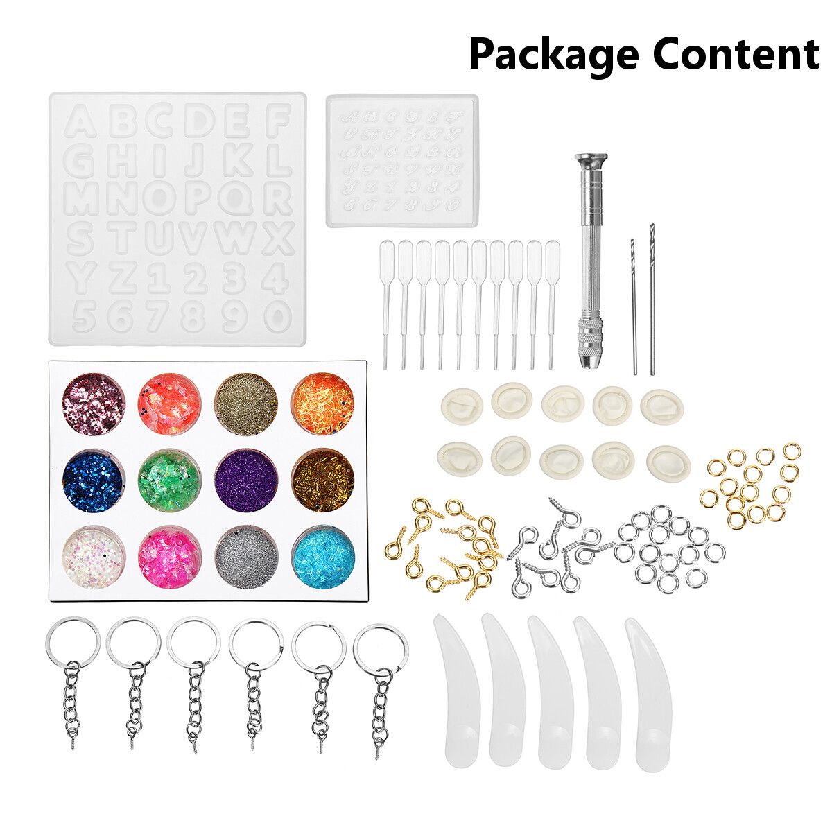 87Pcs/Set DIY 3D Silicone Alloy DIY Jewelry Mold Pendant Mould Making Craft Kit Pendant Necklace Earring Resin DIY Mould
