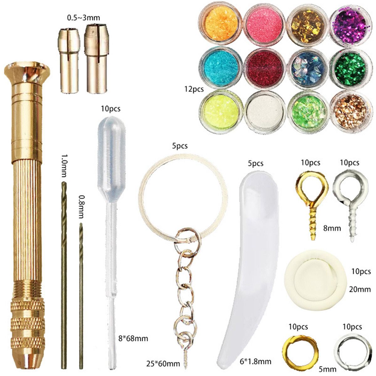 87Pcs/Set DIY 3D Silicone Alloy DIY Jewelry Mold Pendant Mould Making Craft Kit Pendant Necklace Earring Resin DIY Mould