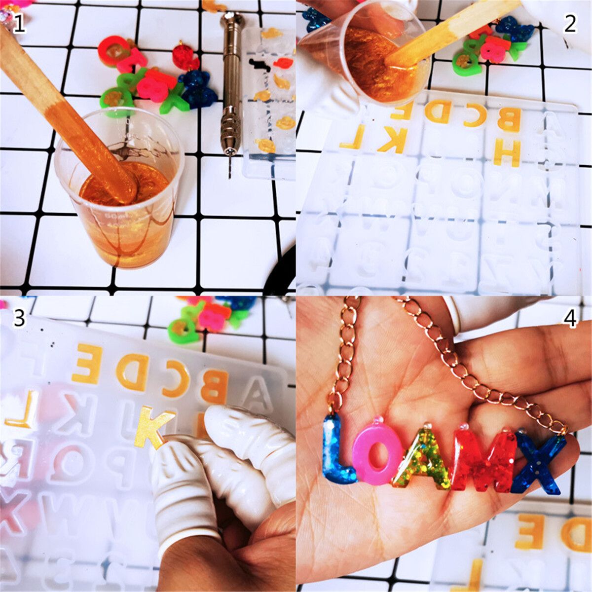 87Pcs/Set DIY 3D Silicone Alloy DIY Jewelry Mold Pendant Mould Making Craft Kit Pendant Necklace Earring Resin DIY Mould