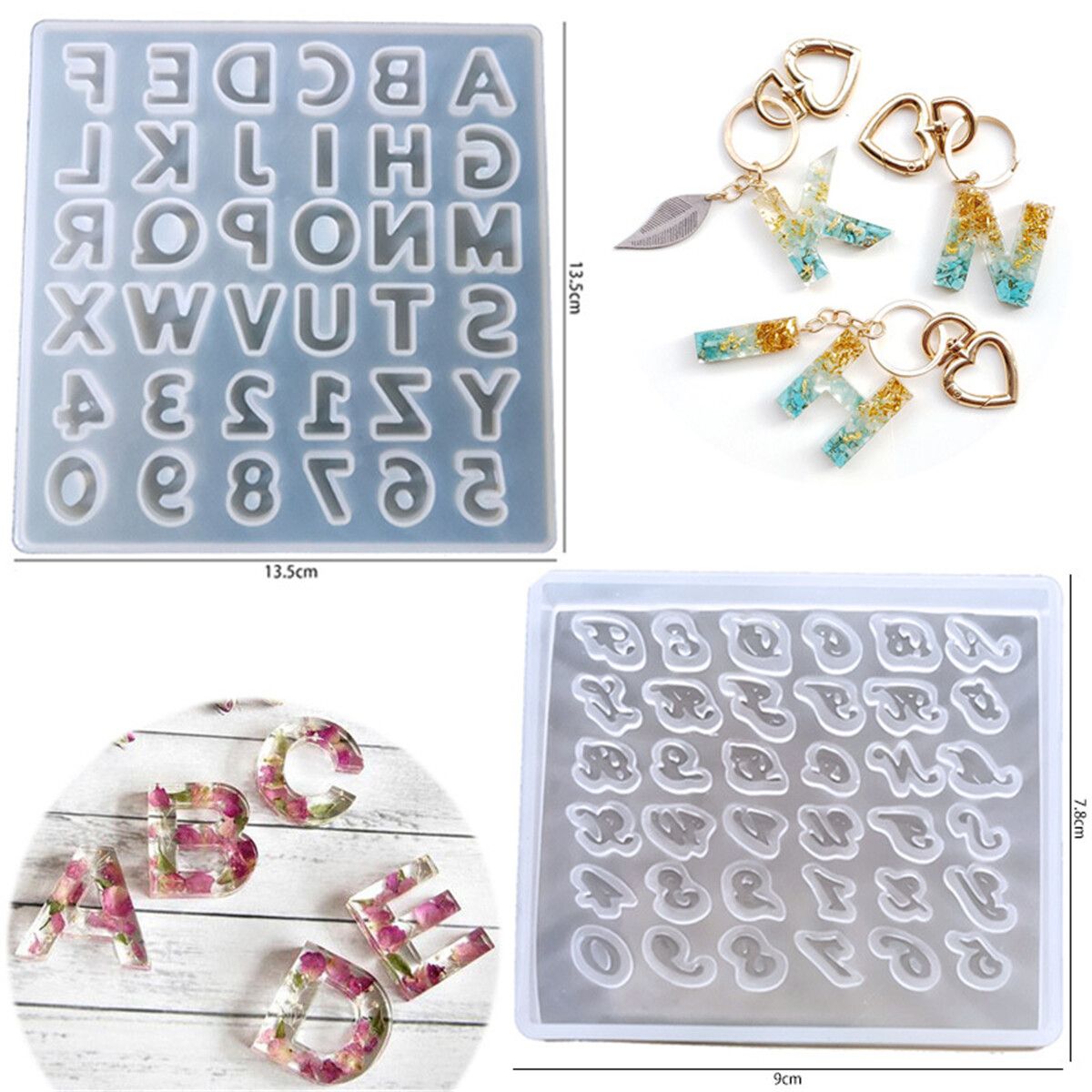 87Pcs/Set DIY 3D Silicone Alloy DIY Jewelry Mold Pendant Mould Making Craft Kit Pendant Necklace Earring Resin DIY Mould