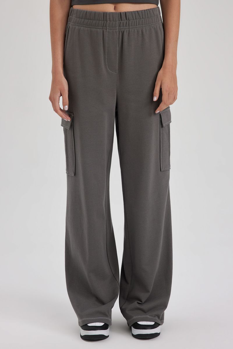 Woman Coool Straight Fit Knitted Trousers - Grey
