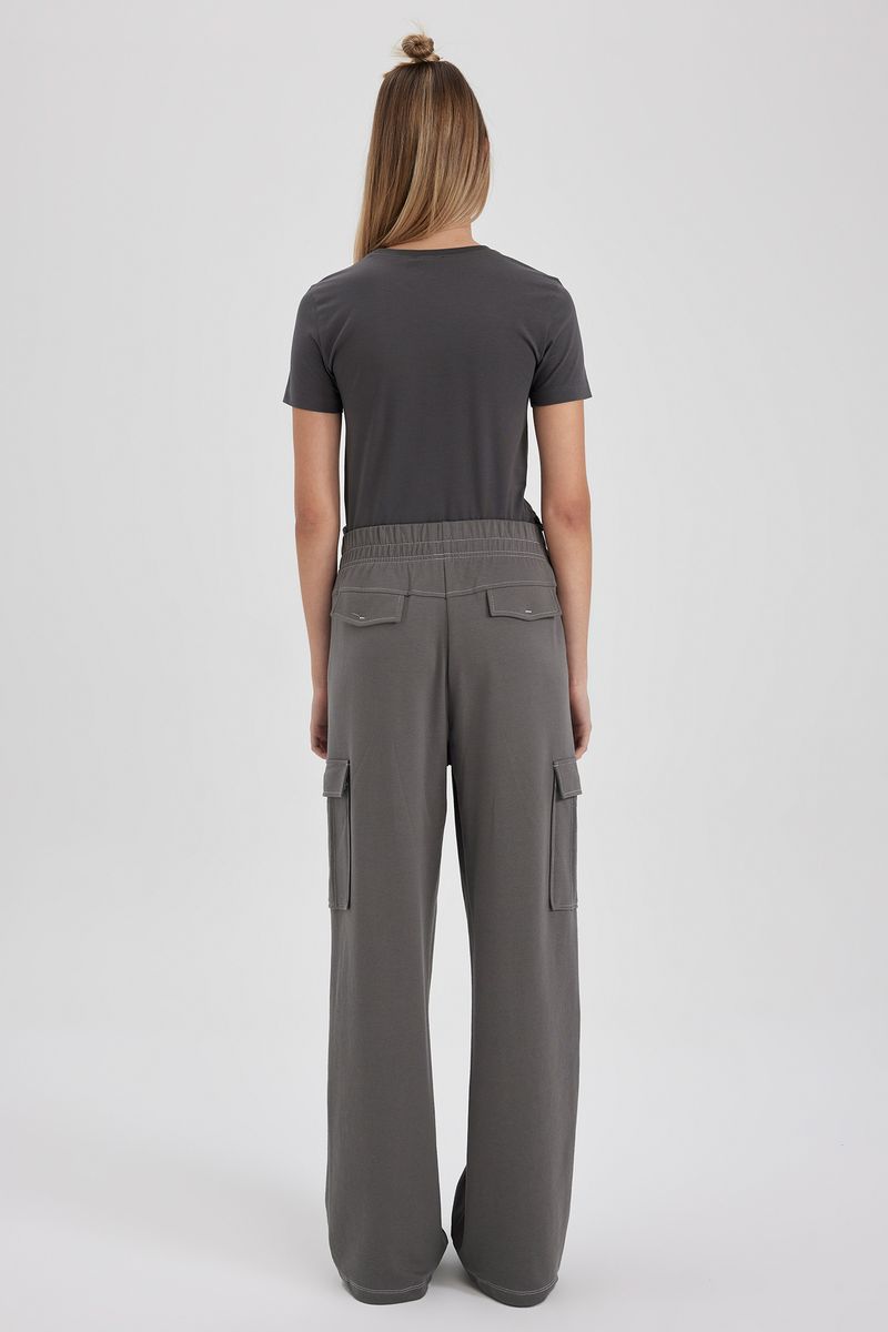 Woman Coool Straight Fit Knitted Trousers - Grey