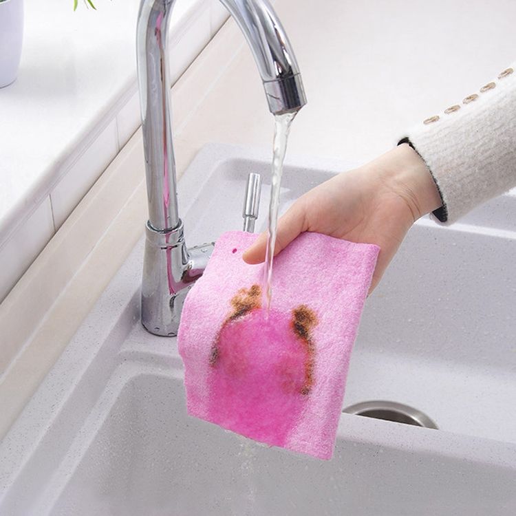 10 PCS Coconut Shell Rags Household Lint-free Thickening Water-absorbent Non-stick Oil Dishwashing Cleaning Cloth, Size:30x30cm