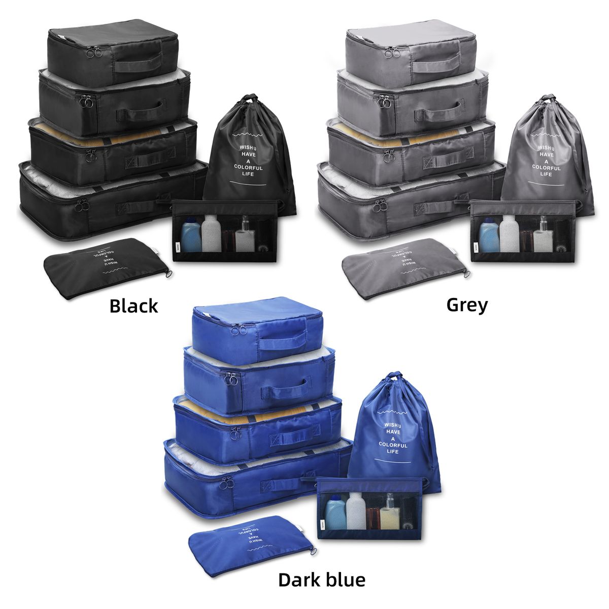 7PCS Packing Cubes Travel Packing Bags Luggage Organizers