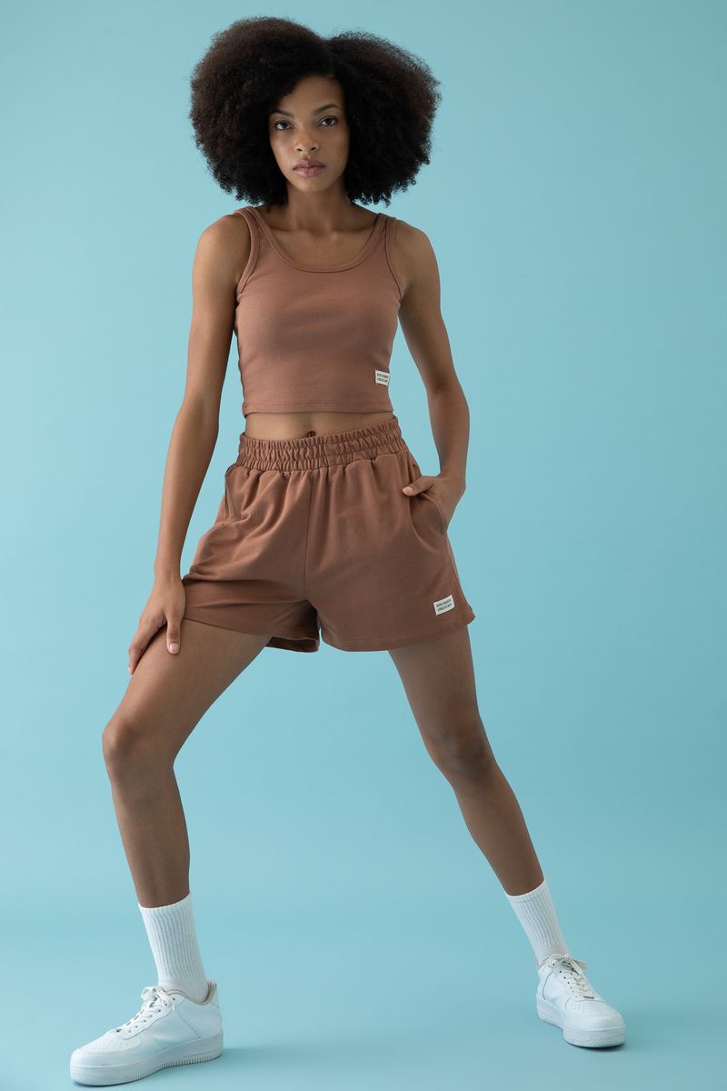 Woman - Slim Fit Short-Brown