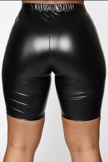 Pu Leather Biker Short Fashion Short For Ladies - Leather Biker Short