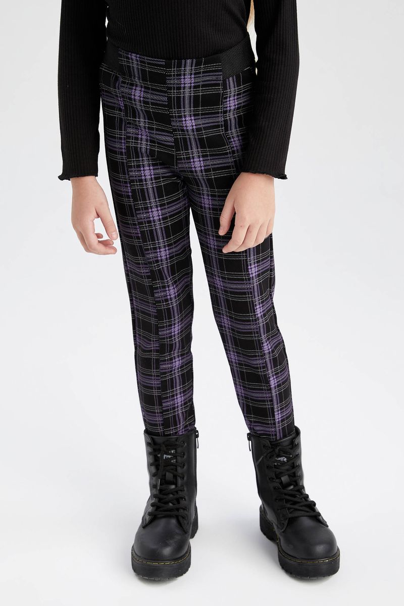Girl Knitted Legging Fit Leggings -Anthracite