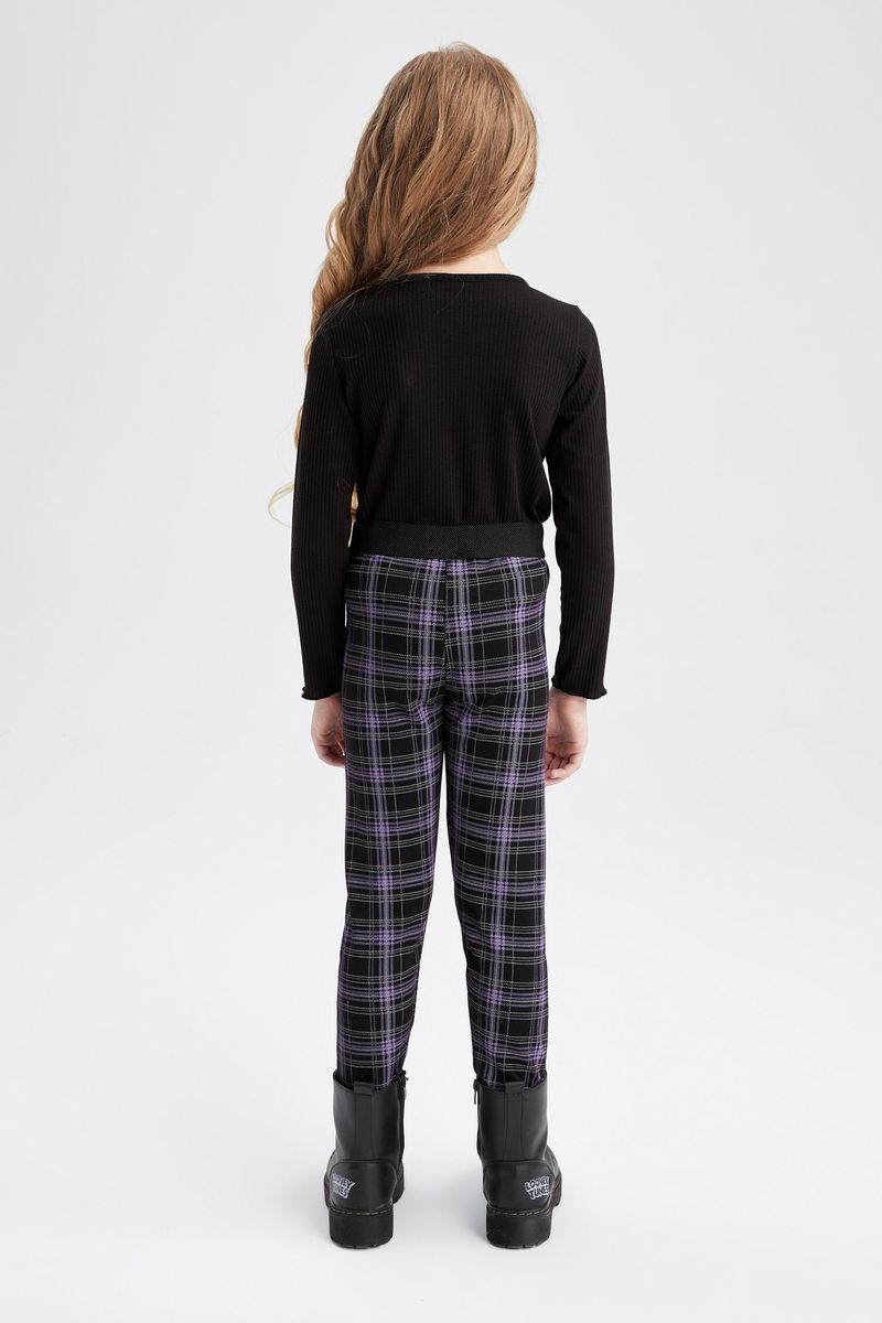 Girl Knitted Legging Fit Leggings -Anthracite