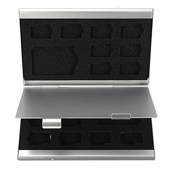 2PCS 12in1 Aluminum Hard Carry Case Memory Card Protect Holder Bag SD Micro TF Cover NEW