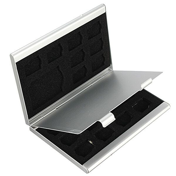 2PCS 12in1 Aluminum Hard Carry Case Memory Card Protect Holder Bag SD Micro TF Cover NEW
