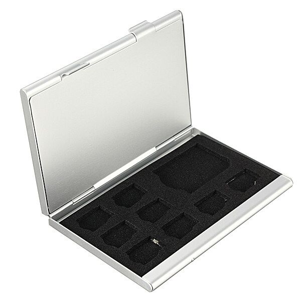 2PCS 12in1 Aluminum Hard Carry Case Memory Card Protect Holder Bag SD Micro TF Cover NEW