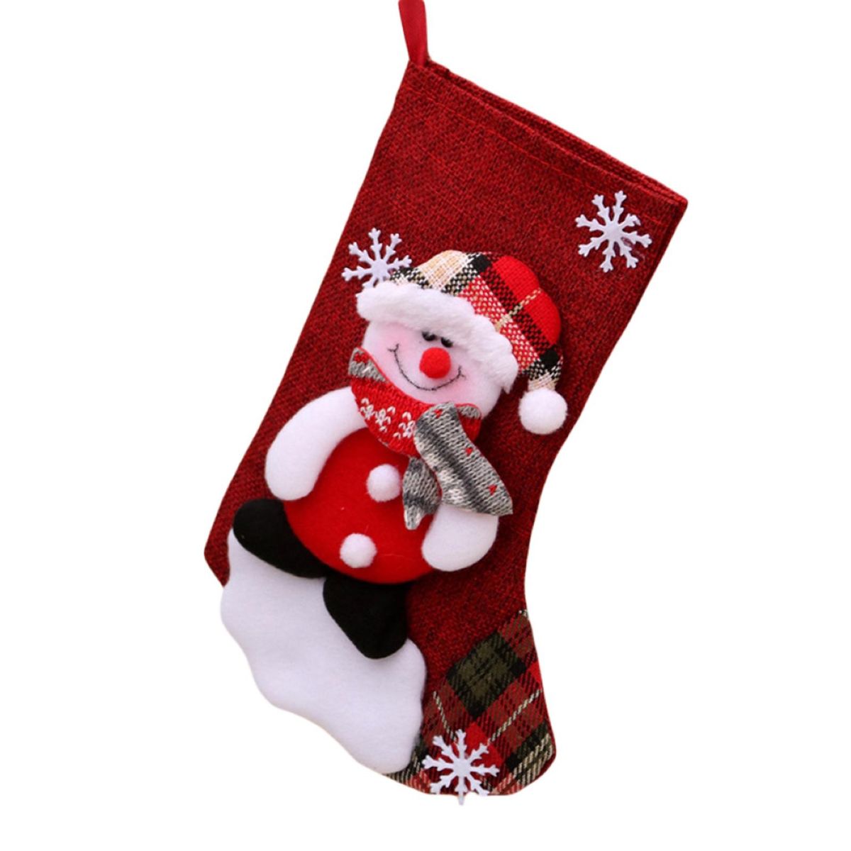Christmas Stocking Durable Cute Design Linen Christmas-