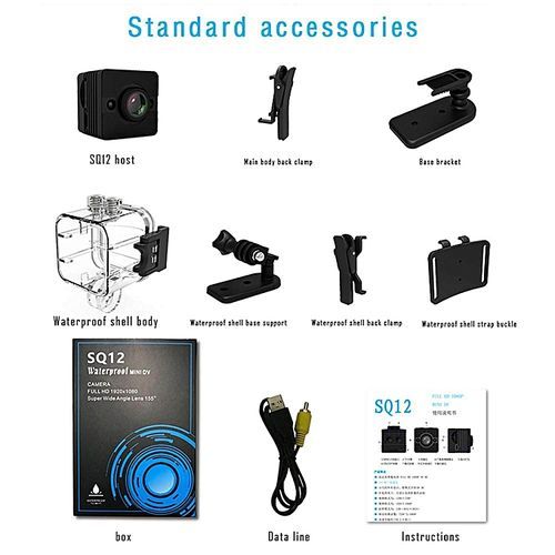 SQ12 HD 1080P Mini Camera Night Vision Mini Camcorder Sport Outdoor DV Voice Video Recorder Action Waterproof Camera