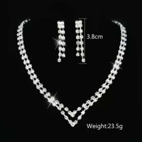 Jewelry Double Lovely Earring Jewellery Set - Silver