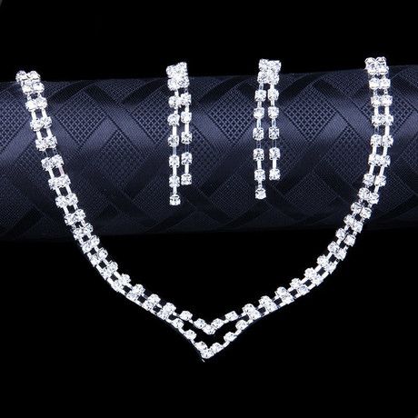 Jewelry Double Lovely Earring Jewellery Set - Silver