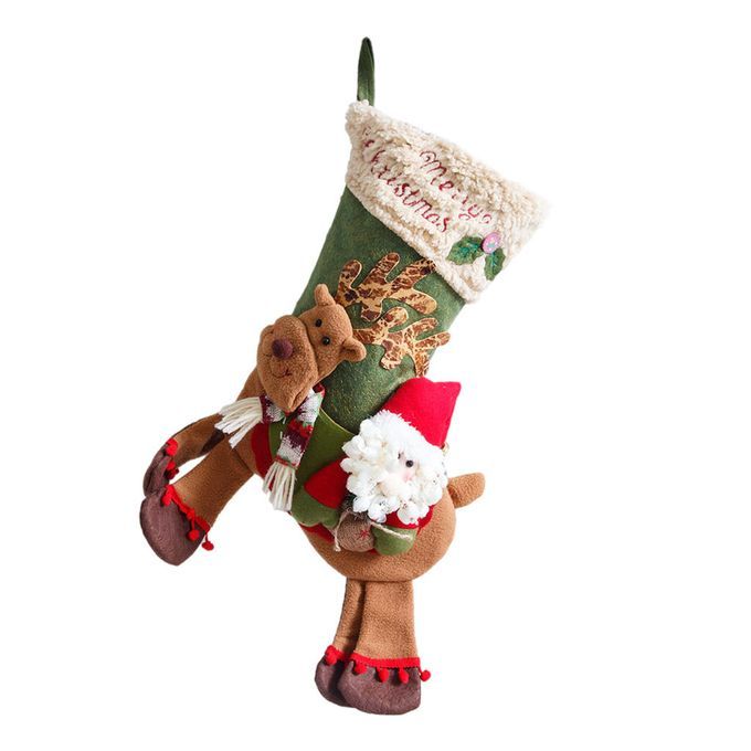Flannel Christmas Stocking Hanging Ornaments Gift Bag For Xmas New A
