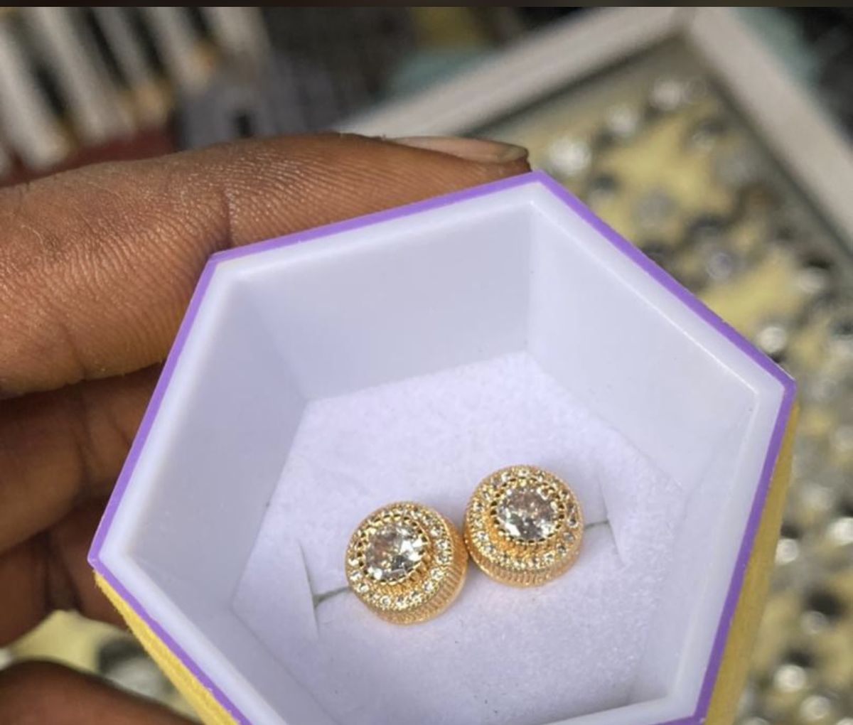 Diamond Stone Earring
