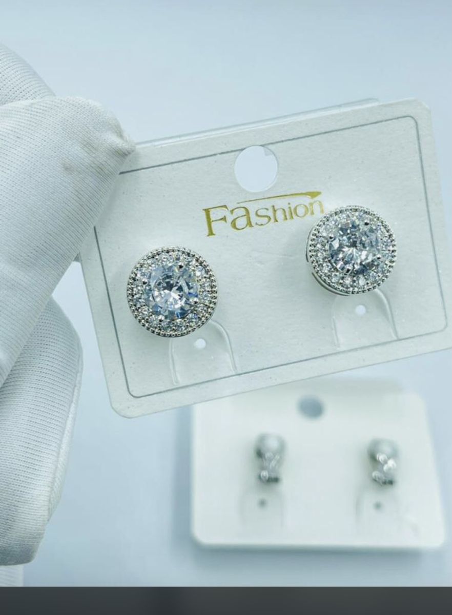 Silver Non Piercing Diamond Stone Earring