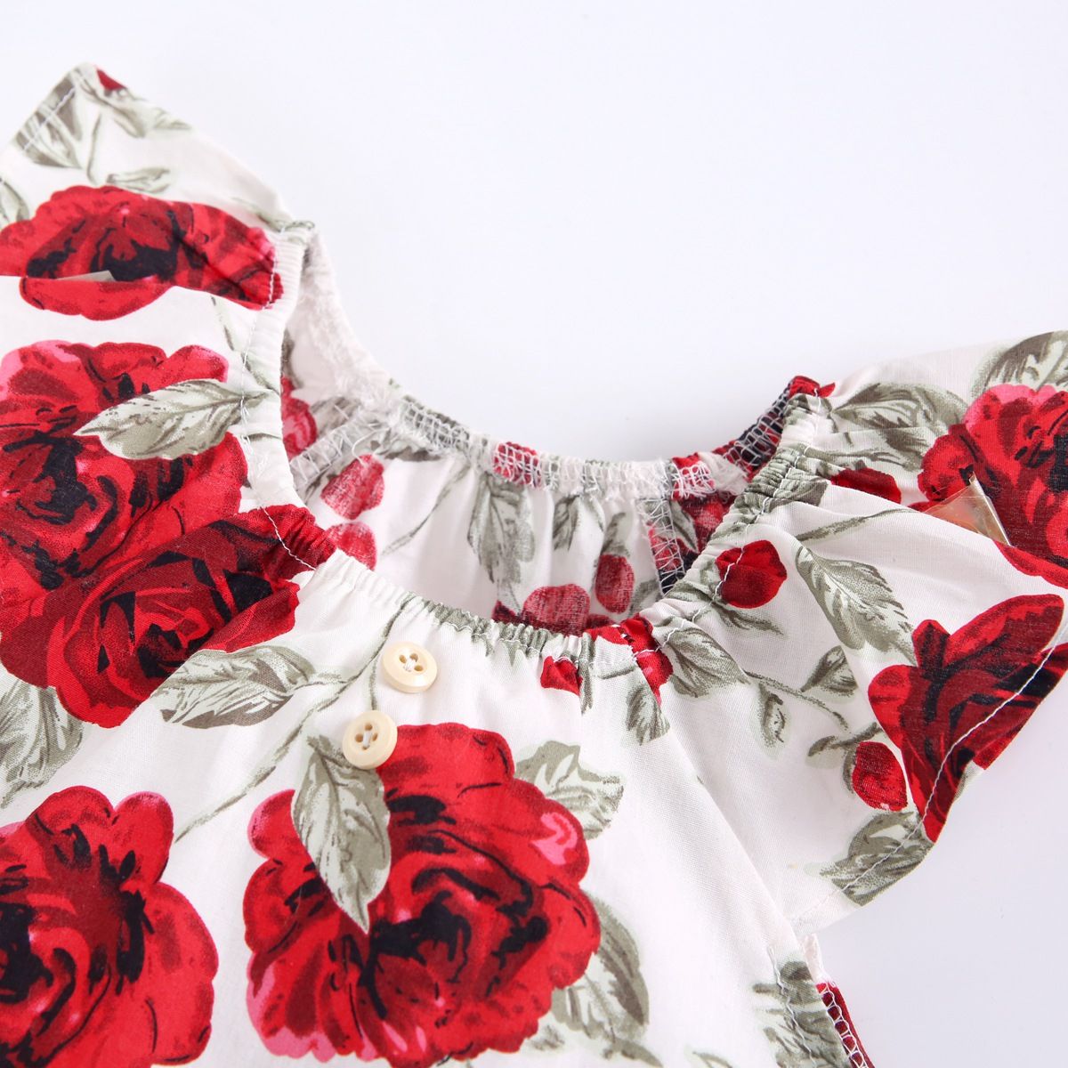 Rose Flowers Newborn Baby Girls Bodysuit+Headband Summer New