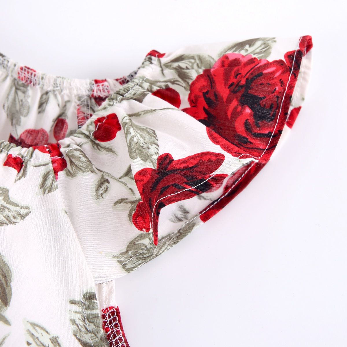 Rose Flowers Newborn Baby Girls Bodysuit+Headband Summer New