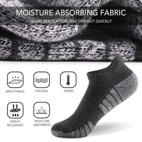 6 Pairs Sports Ankle Socks  Athletic Low-cut Socks Thick-L