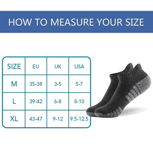 6 Pairs Sports Ankle Socks  Athletic Low-cut Socks Thick-L
