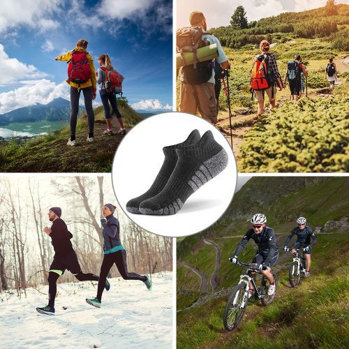 6 Pairs Sports Ankle Socks  Athletic Low-cut Socks Thick-L