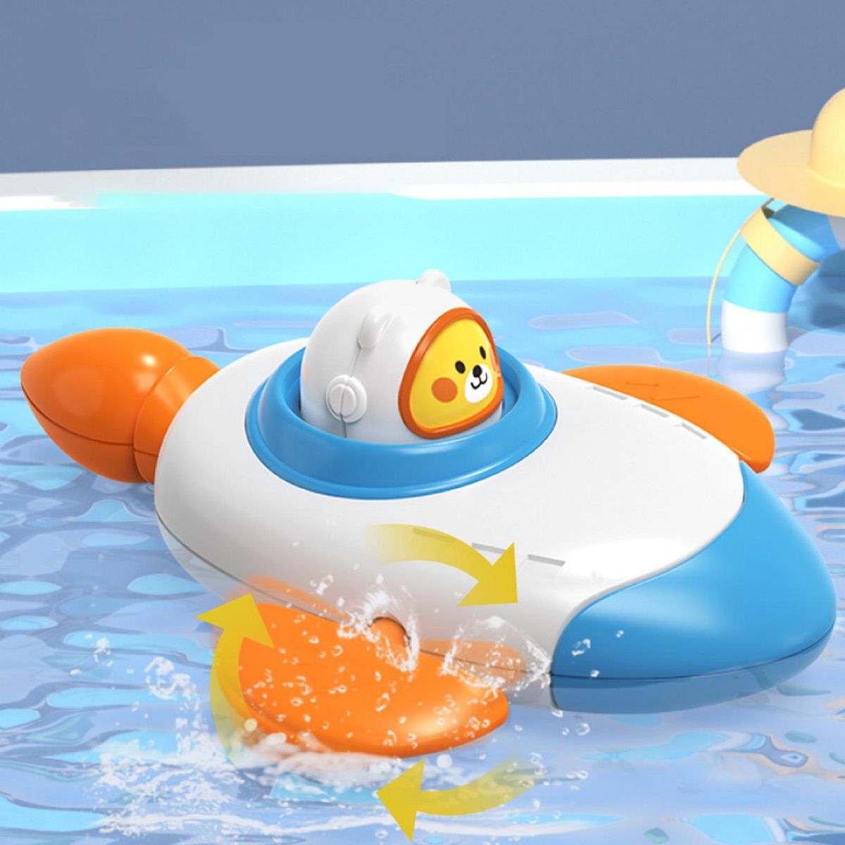 Water Toy Rocket Ship Swimming Toy Blue