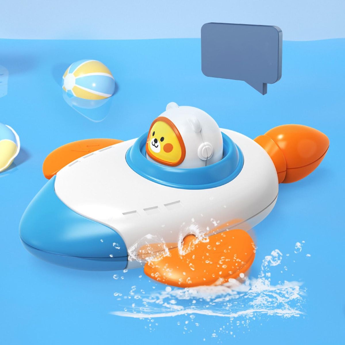 Water Toy Rocket Ship Swimming Toy Blue