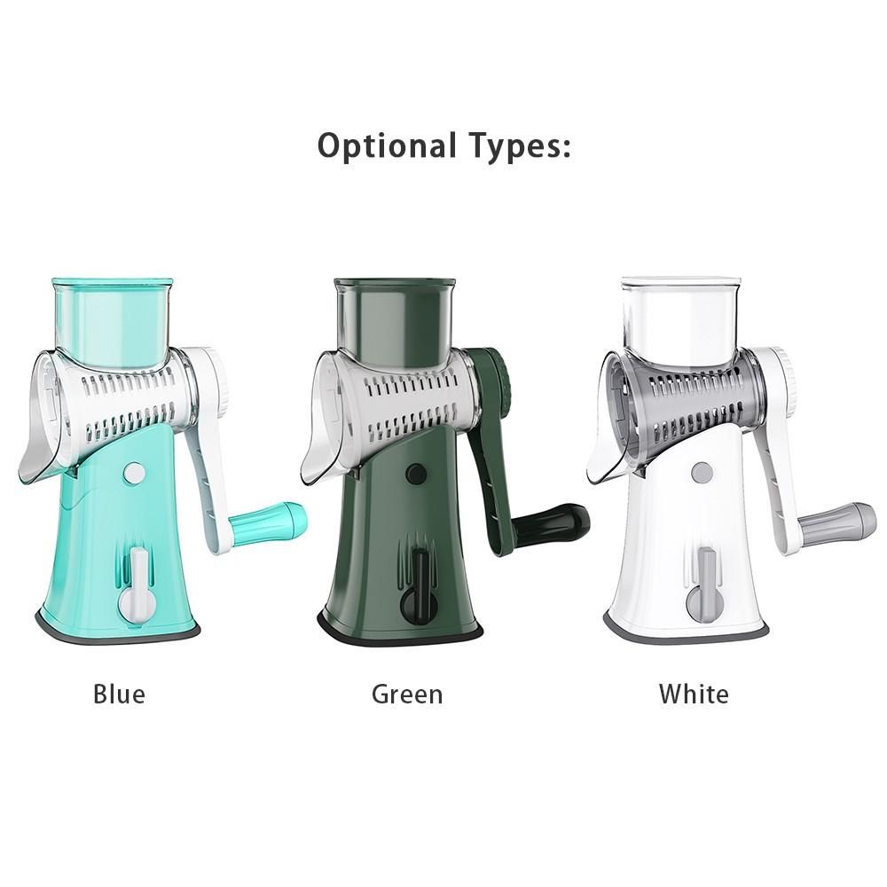 Multifunctional Rotary Drum Vegetable Cutter Shredder Slicer Grater Kitchen Tool DIY Set Manual Manuomotive Mini Size Portable Washable for Daily Housework Meal Cooking