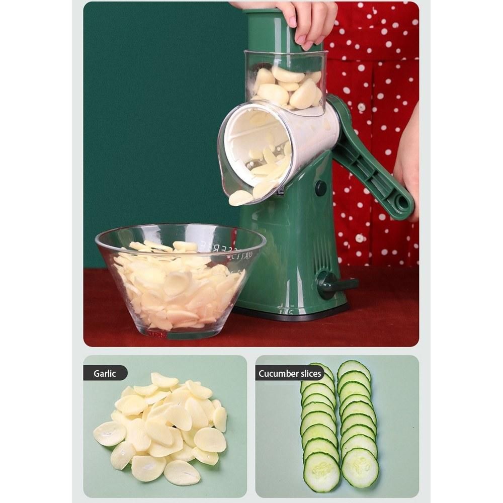 Multifunctional Rotary Drum Vegetable Cutter Shredder Slicer Grater Kitchen Tool DIY Set Manual Manuomotive Mini Size Portable Washable for Daily Housework Meal Cooking