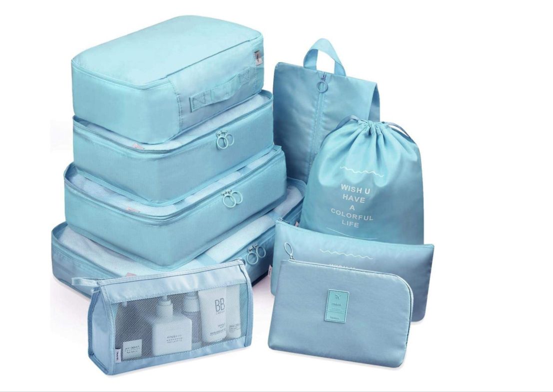 Thickened Twill New Travel Storage Bag Nine-piece Set Travel