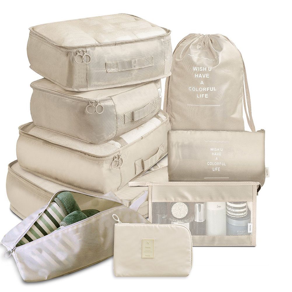 Thickened Twill New Travel Storage Bag Nine-piece Set Travel