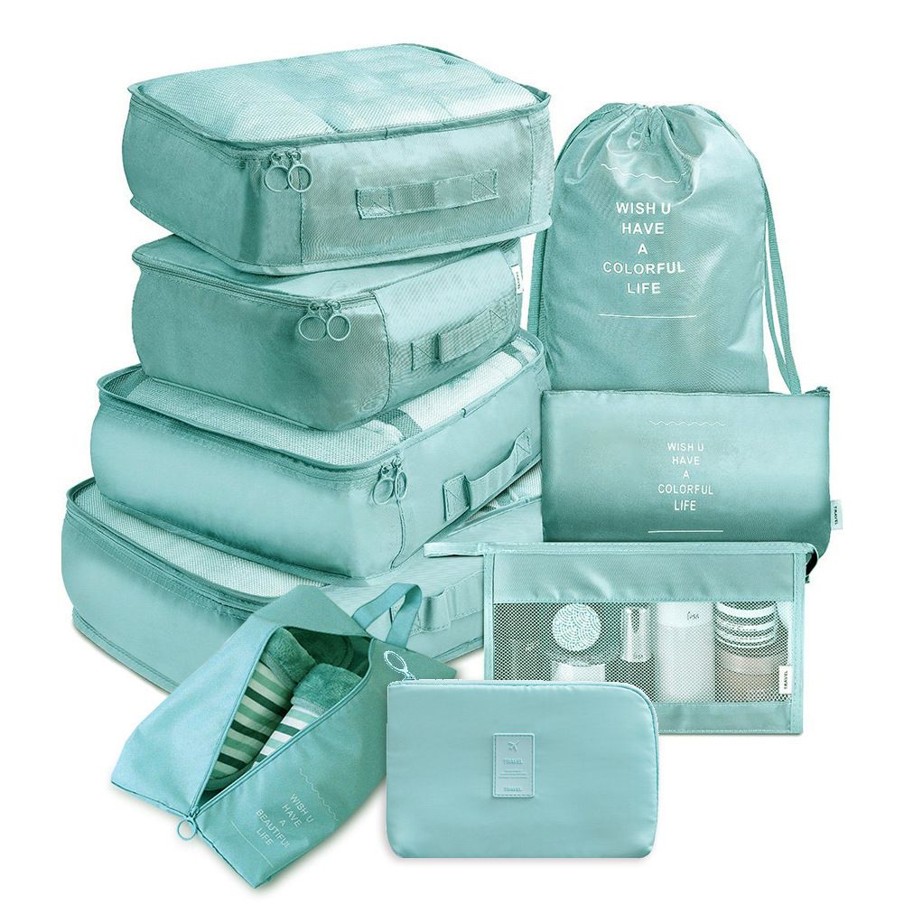 Thickened Twill New Travel Storage Bag Nine-piece Set Travel