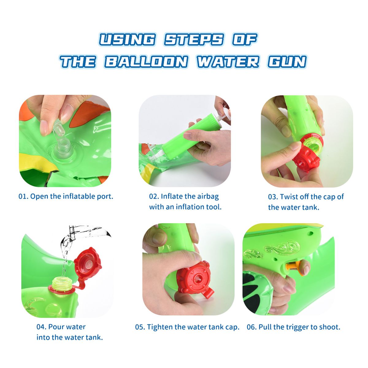Balloon Water Gun, Foldable Large Inflatable Airship Shaped